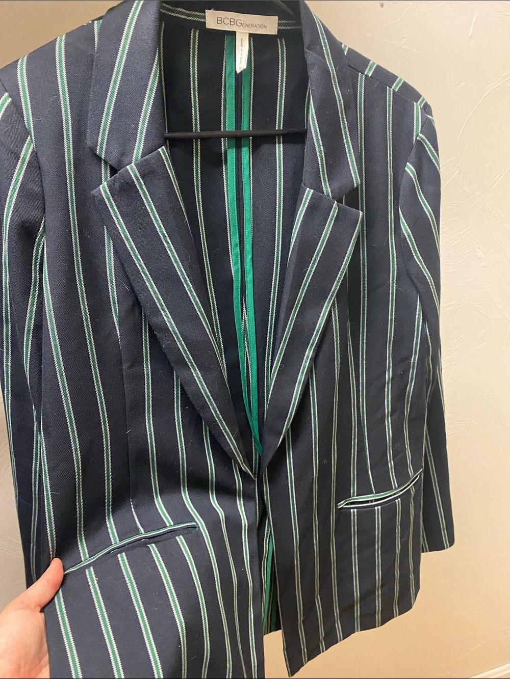 BCBGeneration Navy Striped Blazer and Trousers Set - Picture 3 of 8